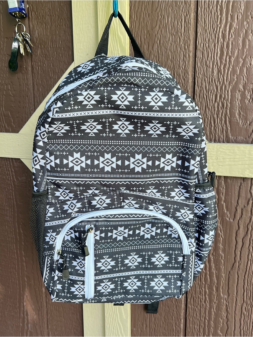Black and White Southwestern Print Backpack